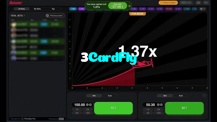 3CardFly casino presented on mobile device in Pakistan with slots and live games